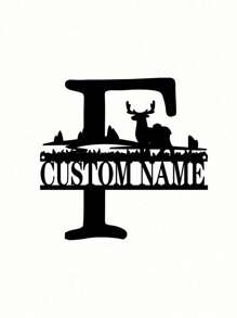 An Iron Wrought Custom Flower Last Name Logo Last Name Logo Personalized Metal Outdoor Men's Split Monogram Split Logo Family Valentine's Day Gift Housewarming Gift Father's Day Independence Day Party Summer Graduation School Season Decorations Gifts Birthday