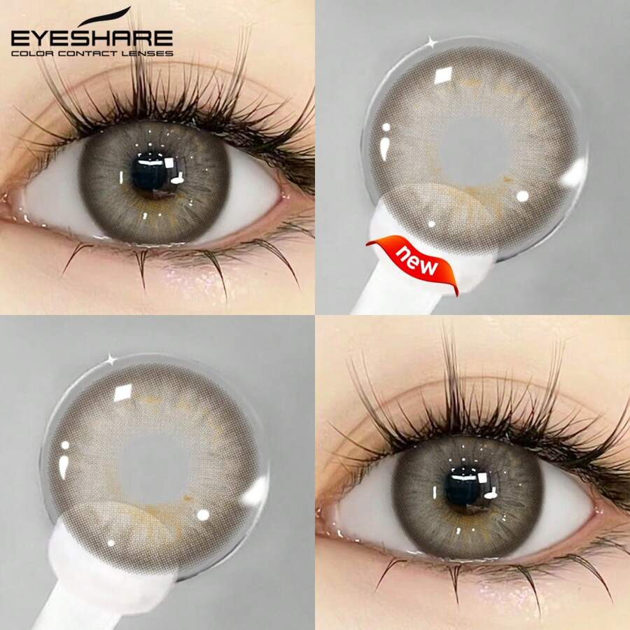 EYESHARE 全新 1 副彩色隐形眼镜 棕色眼部化妆镜片 14.5 毫米 年度使用 万圣节服装角色扮演