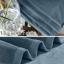 1 pièce Nouveaux rideaux occultants en velours de couleur unie minimalistes pour chambre à coucher, salon, style à poche pour tringle - gris bleu - Voir 7