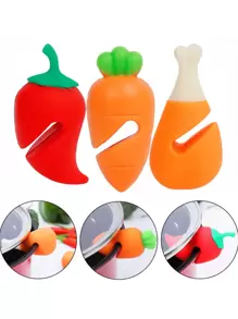 1/3/6 peças, Levantador de Tampa de Panela, Levantador de Tampa à Prova de Derramamento de Silicone, Levantador de Tampa de Panela Criativo, Levantador de Tampa de Panela de Silicone Fofo, Levantador de Tampa de Panela de Silicone Kawaii, Suporte de Tampa de Panela Resistente ao Calor, Acessórios de Cozinha