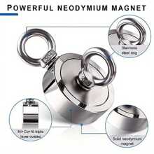500kg 75mm Strong Magnet Fishing Metal Detector 10m Rope Double Side Neodymium - Silver - View 10