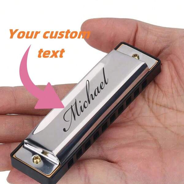 Custom Engraved Standard Harmonica - The Perfect Gift For A Father, Boyfriend Or Man - Ideal For Blues, Jazz, Folk And Rock Music