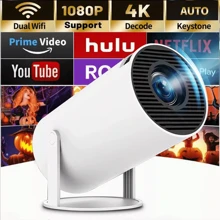 HY300 PRO Home Theater Mini Portable Projector With Autofocus & High-Definition - Black and White - View 7