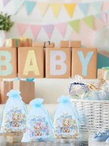 10Pcs Blue Bear Mesh Gift Bags,Thank You Bags,15*10cm Organza Bags,Candy Bags,Gift Wrapping Bag With Drawstring,BabyShower Decor,Jewelry Storage Bag,Gender Reveal Party Supplies,Small Gift Packaging Bag,Party Favor Bag,1st Birthday Party Supplies,Birthday Party Decor,Wedding Favors,Bridal Shower Favors,Holiday Party Decoration