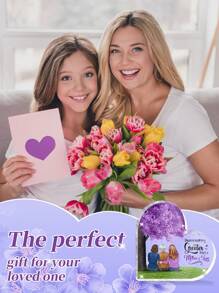 Heart Transparent Plaque - Mother And Daughters, A Bond That Can't Be Broken - Personalized Desktop,Mother's Day Gift, For Mom, Custom Image Gifts Birthday Graduation