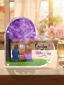 Heart Transparent Plaque - Mother And Daughters, A Bond That Can't Be Broken - Personalized Desktop,Mother's Day Gift, For Mom, Custom Image Gifts Birthday Graduation