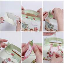 12PCS/SET,Sweet Strawberry Theme Goodie Candy Boxes With Thank You Tag Cards, Berry Fruit Theme Treat Boxes For Birthday, Par Tea Time, Party Favor Gift Boxes