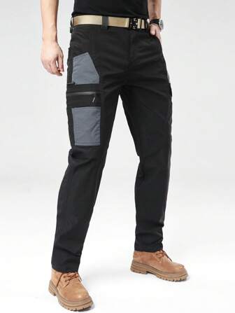 LEDUNTINO [Spring/Summer] Men's Fashion Casual Outdoor Zip-Up Pants, Sports, Cargo, Green, Grey, Husband, Boyfriend Gift, Men's Spring Autumn Pants, Multi-Pocket, Hiking, Fishing, Trips Pants Spring Autumn Bottoms Men, Size Reference Size Chart (Pants Do Not Include A Belt)