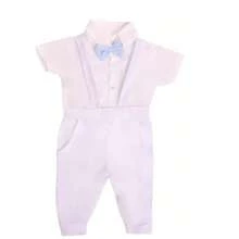 Conjunto de batismo 3 peças para bebê menino, roupas para bebês - Branco - Visão 2