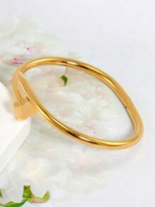 1pc Pulseira de trevo de quatro folhas de aço inoxidável de luxo, joias de ouro personalizadas da moda para mulheres