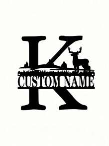 An Iron Wrought Custom Flower Last Name Logo Last Name Logo Personalized Metal Outdoor Men's Split Monogram Split Logo Family Valentine's Day Gift Housewarming Gift Father's Day Independence Day Party Summer Graduation School Season Decorations Gifts Birthday