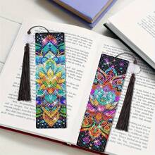 Set Of 8 Mandala Diamond Painting Bookmarks, 5D DIY Acrylic Tassel Bookmarks With Round Diamond - Geometric Themed Handcraft Kits, Suitable For Adult Beginners, Back To School Learning Supplies Gifts - Multicolor - View 5