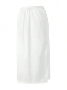 Women Half Slip For Under Dresses Elastic Waist Lace Trim Satin Half Slips Underskirt For Under Dresses Slip