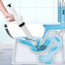 Toilet Plunger, Air Power Bathroom Plunger, High Pressure Drain Blaster Gun, Powerful For Bathroom, Toilet, Floor Drain, Sink, Clogged Pipe (White)