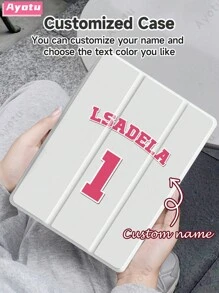 Customized Name & Number IPad Air4/5 Protective Case, Personalized Leather Cover Compatible With IPad 7/8/9th 10.2", Galaxy Tab S7/S8 11", Tab A7 Lite 8.7", DIY Tablet Protective Shell, Creative DIY Case, Kids, Family, Pets Customized Gift For Birthday, Anniversary, New Year, Back To School