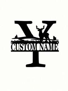 An Iron Wrought Custom Flower Last Name Logo Last Name Logo Personalized Metal Outdoor Men's Split Monogram Split Logo Family Valentine's Day Gift Housewarming Gift Father's Day Independence Day Party Summer Graduation School Season Decorations Gifts Birthday