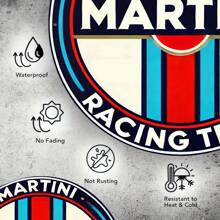 1 pieza Cartel de metal vintage de 8x8 pulgadas del equipo de carreras de Martini, arte de pared resistente al agua y al óxido para hogar, cafetería, bar, apartamento, restaurante, sala de estar, idea de regalo única, estilo al azar