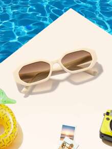 1 PC Youth 12-16Y Acrylic Casual Rectangle Fashion Glasses For Holiday Outings And Holiday Gifts - Multicolor - View 3