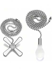 1pc Ceiling Fan Pull Chain Extender, 24-Inch Extra Long With Decorative Frosted Glass Bulb And Fan Cord, Fit All Standard 3mm Diameter Ceiling Fans And Light Fixtures Factory Pull