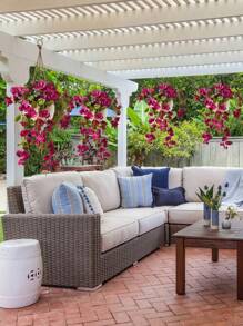 2 piezas de flores y plantas colgantes artificiales falsas para decoración primaveral exterior, para la puerta principal, porche, patio y jardín