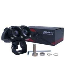 Rasen Cat Silhouette Motorcycle Auxiliary Headlight With Magnifying Glass White And Yellow Light - Black - View 5