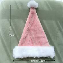 Pink And Silver Silvery Santa Hat - Pink -30x45cm Christmas Decorations Home Christmas Gifts Christmas Decor