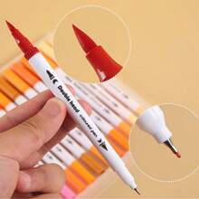 12/24/36/48/80/120 Pcs Set Dual Tip Markers, Watercolor Pens, Brush Pens For Adult Coloring, Hand Lettering, Planning, Diary Writing, Calligraphy, Drawing, Arts & Crafts, School Supplies Back To School