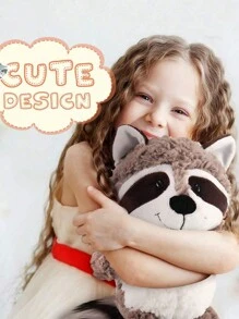 25 厘米/9.8 英寸可爱浣熊毛绒动物小浣熊毛绒玩具灰色浣熊毛绒玩具柔软林地浣熊毛绒动物玩偶适合婴儿、儿童、女孩、男孩，是送给孩子生日节日装饰家居的完美礼物 - 彩色 - 查看 4