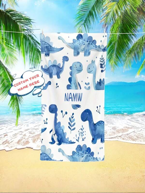 Un asciugamano personalizzabile di alta qualità con un design creativo e alla moda di dinosauro, asciugamano da spiaggia ultra morbido, perfetto da regalare a familiari e amici. È super leggero, sottile e asciuga rapidamente, un regalo ideale per amici, bambini, cucina, sala da pranzo, camera da letto, ufficio, soggiorno, casa, sala da tè, per anniversari, lauree, matrimoni, decorazione del bagno, accessori da spiaggia per l'estate