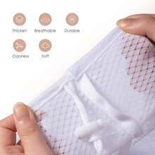 Large Mesh Laundry Bag, 24*36inch Heavy Duty Mesh Laundry Bags Drawstring Lockable, Laundry Hamper Liner, Machine Washable, For Travel,Storage, Sports Factories, Dorms, White 4pcslaundry Hamper,Washing Basketbathroom Organizer,Basket,Storage Basket,Foldable Laundry Basket - 24x36 Inch - View 7