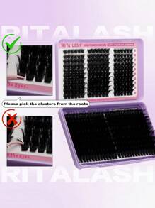 RITALASH RITALASH 460PCS D Curl Clusters Kit Wispy Eyelash Clusters Lashes Natural DIY Lash Extension Kit Cluster Eyelash Extensions Kit D Curl Individual Lashes Cluster Eyelashes For Eyelash Extension