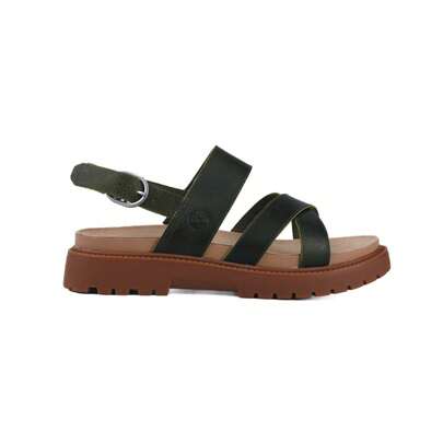 Timberland Clairemont Way BACKSTRAP SANDAL DARK GREEN FULL GRAIN