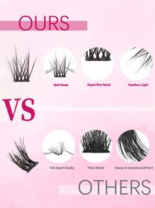 Fashion Cross-Border Export L02 Natural Volumizing 60 Strands Hot Melt Floral Segmented 5-Strand 0.07 11-16mm Black Eyelashes
