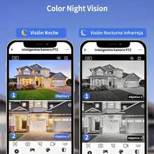 Camara de Seguridad Exterior Inalambricas con Vision Nocturna y Audio, 2K 4MP Camara WiFi Doble Lente, IP66 Audio Bidireccional, Detección de Movimiento, Grabación 7/24, O-KAM Pro App - Lente Doble - Ver 6
