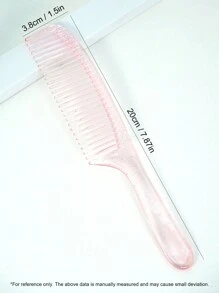 1件/2件/3件 隨機透明水晶亮面手柄髮梳，平梳，男女適用，乾濕兩用，護髮，送給女孩的禮物 - 彩色 - 查看 4