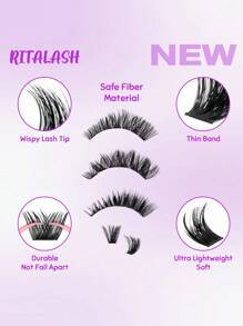 RITALASH RITALASH 460PCS D Curl Clusters Kit Wispy Eyelash Clusters Lashes Natural DIY Lash Extension Kit Cluster Eyelash Extensions Kit D Curl Individual Lashes Cluster Eyelashes For Eyelash Extension