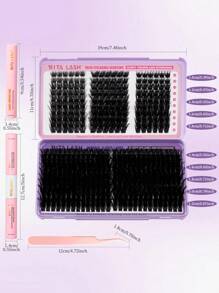 RITALASH RITALASH 460PCS D Curl Clusters Kit Wispy Eyelash Clusters Lashes Natural DIY Lash Extension Kit Cluster Eyelash Extensions Kit D Curl Individual Lashes Cluster Eyelashes For Eyelash Extension
