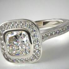 1 件优雅铜质仙女戒指，镶有方晶锆石，订婚和结婚戒指，适合女性，奢华珠宝，适合日常佩戴、送礼、情人节 - 圣诞节 - 所有季节 - 銀色 - 查看 2