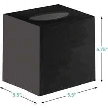 Tissue Box Cover Square - Facial Cube Tissue Box Holder Vessel Dispenser For Bathroom Vanity Countertop, Bedroom Dresser, Office Desk Or Night Stand Table, 2 Pack - Black 5.5"L X 5.5"W X 5.75"H