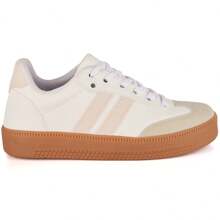 Women's  Sneakers Casual Shoes Lace-Up Stripe Comfortable Soft High Sole Non-Slip Dress Shoes - 關閉/淺粉紅色 - 查看 2