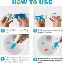 12Pcs Toilet Gel 14 Flower Count Toilet Bowl Gel Stamp Toilet Cleaner Gel Stamp Kit Air Freshener Flower Fragrance,Floral Fragrance Toilet Deodorizing Gel, Toilet Cleaner, Odor Eliminating Gel, Bathroom Air Freshener, Suitable For Toilet, Bathroom, Cleaning Supplies