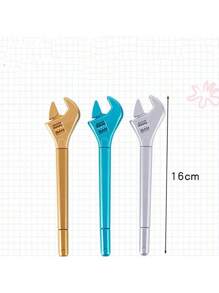 Set da 3 penne a gel a forma di chiave inglese regolabile, punta media, design innovativo a forma di attrezzo, penne a sfera in plastica adatte per ufficio, scuola e uso domestico - articoli di cancelleria creativi: penna a forma di chiave inglese, penna a forma di giraffa, penna a forma di tulipano, penna a forma di chiave regolabile, penna a sfera creativa, forniture per ufficio, strumento per scrivere e correggere, inchiostro a base d'acqua, regalo unico - multicolore - Visualizzare 4