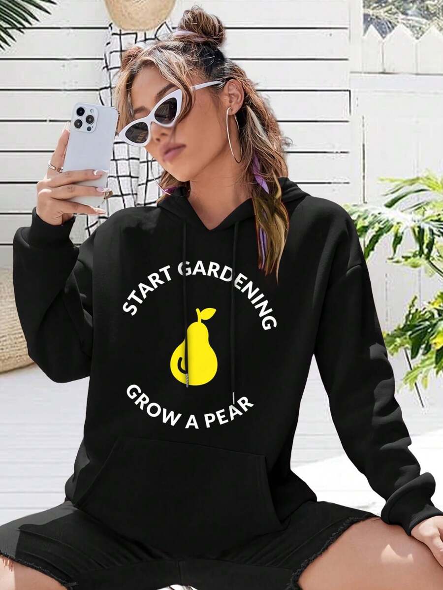 Grow A Pear Funny Gardening Quote Big Size Women Hoodie Jacket For Ladies - A Funny Gardening Gift