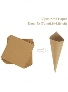 1Set Confetti Cones Box Set With 30pcs Kraft Holds Paper, Modern Paper Letter Graphic Confetti Holder Stand For Party Wedding Decorations,Gift Wrapping Supplies - Multicolor - View 8