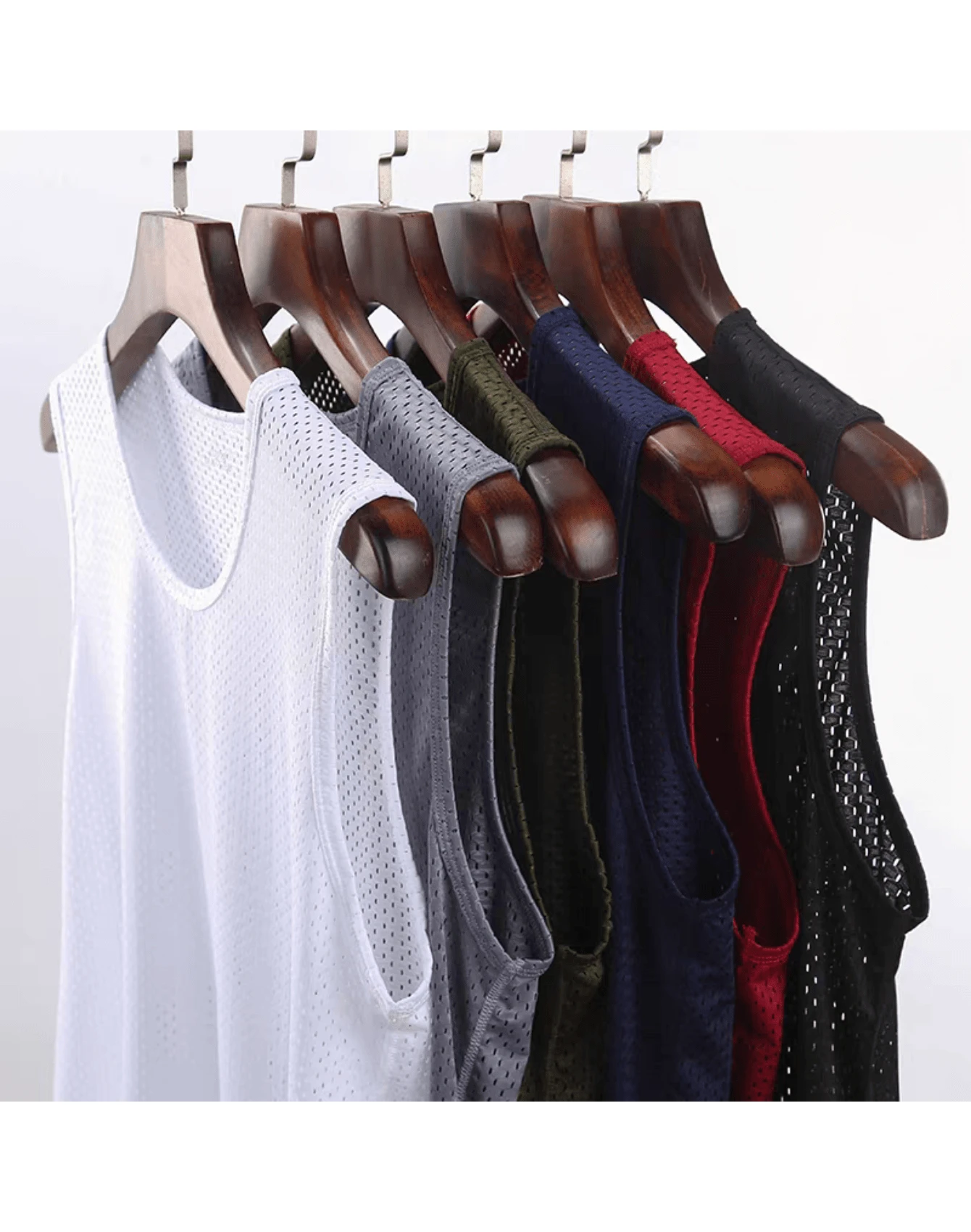 Men's Digging Sport Sleeveless Round Neck Tank Top Pure Solid - 白色 - 查看 1