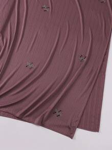 1 pieza Elegante pañuelo de hijab rectangular de jersey elástico con rayas y adornos de strass - Multicolor - Ver 9