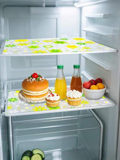 1片/4片/8片装 45*29厘米 可裁剪PEVA冰箱垫，长方形防水冰箱衬垫，防潮垫，可水洗搁板和抽屉衬垫，家用餐垫，家用除湿器，可爱小物