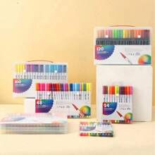 12/24/36/48/80/120 Pcs Set Dual Tip Markers, Watercolor Pens, Brush Pens For Adult Coloring, Hand Lettering, Planning, Diary Writing, Calligraphy, Drawing, Arts & Crafts, School Supplies Back To School