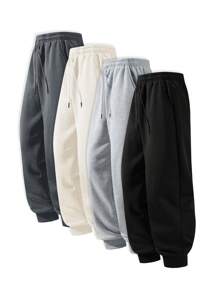 Blueplus Men's Outdoor Exercise Pants, Tightened Trouser Legs, Comfortable And Breathable Fabric, Suitable For Daily Sports And Fitness, Men's Travel Casual Pants - 黑色 - 查看 1