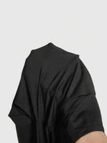 大码女士休闲纯色交叉腰舒适裤，适合秋季 - 黑色 - 查看 9